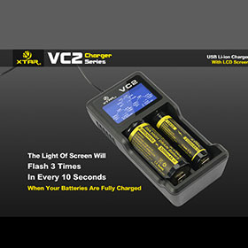 XTAR VC2 Charger With LCD Screen Display