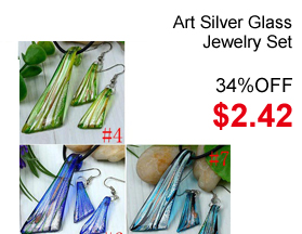 Art Silver Glass Jewelry Set