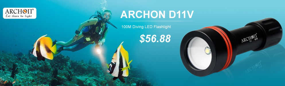 ARCHON D11V 100M Diving LED Flashlight
