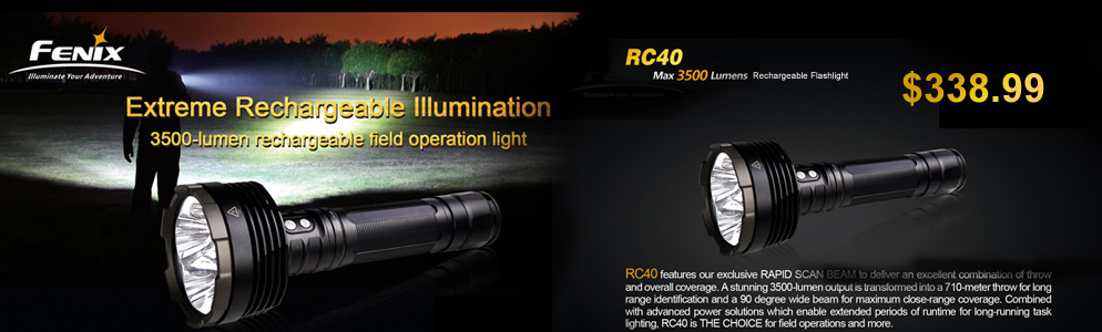 FENIX RC40 3500 Lumen Rechargeable Flashlight 