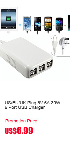 US/EU/UK Plug 5V 6A 30W 6 Port USB Charger