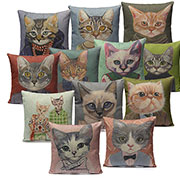 Cute Painting Animal Cats Throw Pillow Case