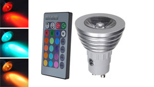 GU10 3W RGB LED Bulb AC 85-265V