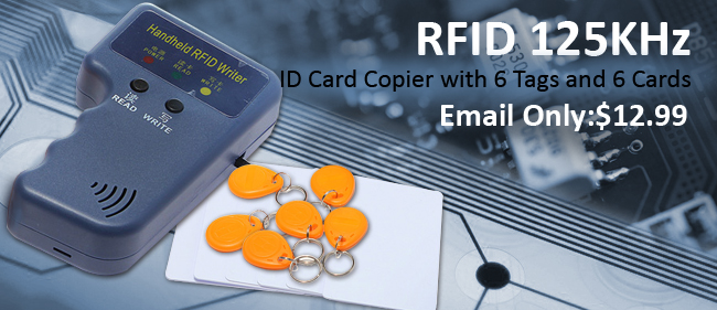 RFID 125KHz ID Card Copier with 6 Tags and 6 Cards
