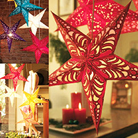 Christmas Laser Star Lampshade Hanging Pentagram Decor
