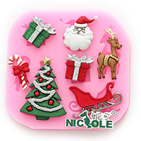 F0534 Silicone Christmas Reindeer Cake Mould Soap Chocolate Mould