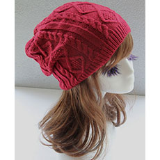 Women Double Helix Wool Cap Knit Hat