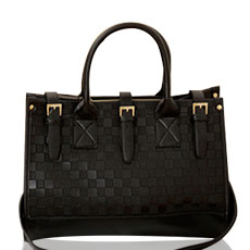Square Plaid PU Leather Handbag