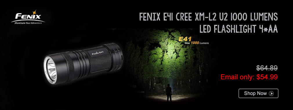 Fenix E41 Cree XM-L2 U2 1000 Lumens LED Flashlight 4*AA