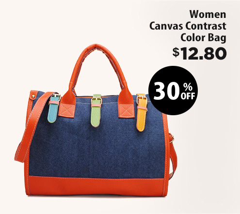 Women Canvas Contrast Color Bag
