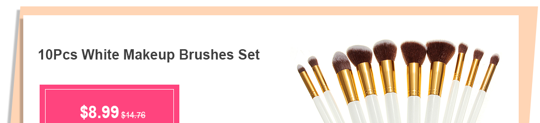 10Pcs White Makeup Brushes Set