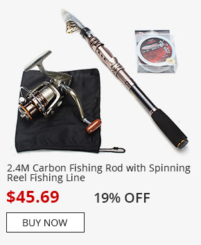 2.4M Carbon Fishing Rod with Spinning Reel Fishing Line