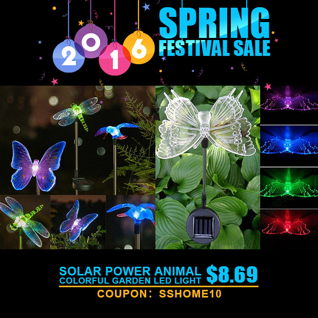 Solar Power Animal Colorful Garden LED Light