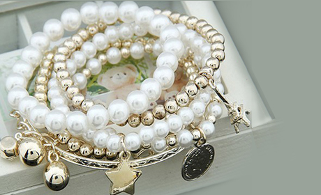 Multilayer Pearl Beads Bracelet