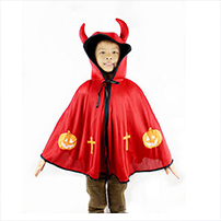 Halloween Children Cloak Ox horn Dress Smock Festival Mantle