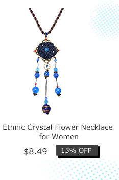 Ethnic Crystal Flower Necklace for Women