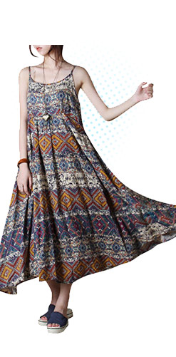 M-5XL Women Floral Printed Sleeveless Dress